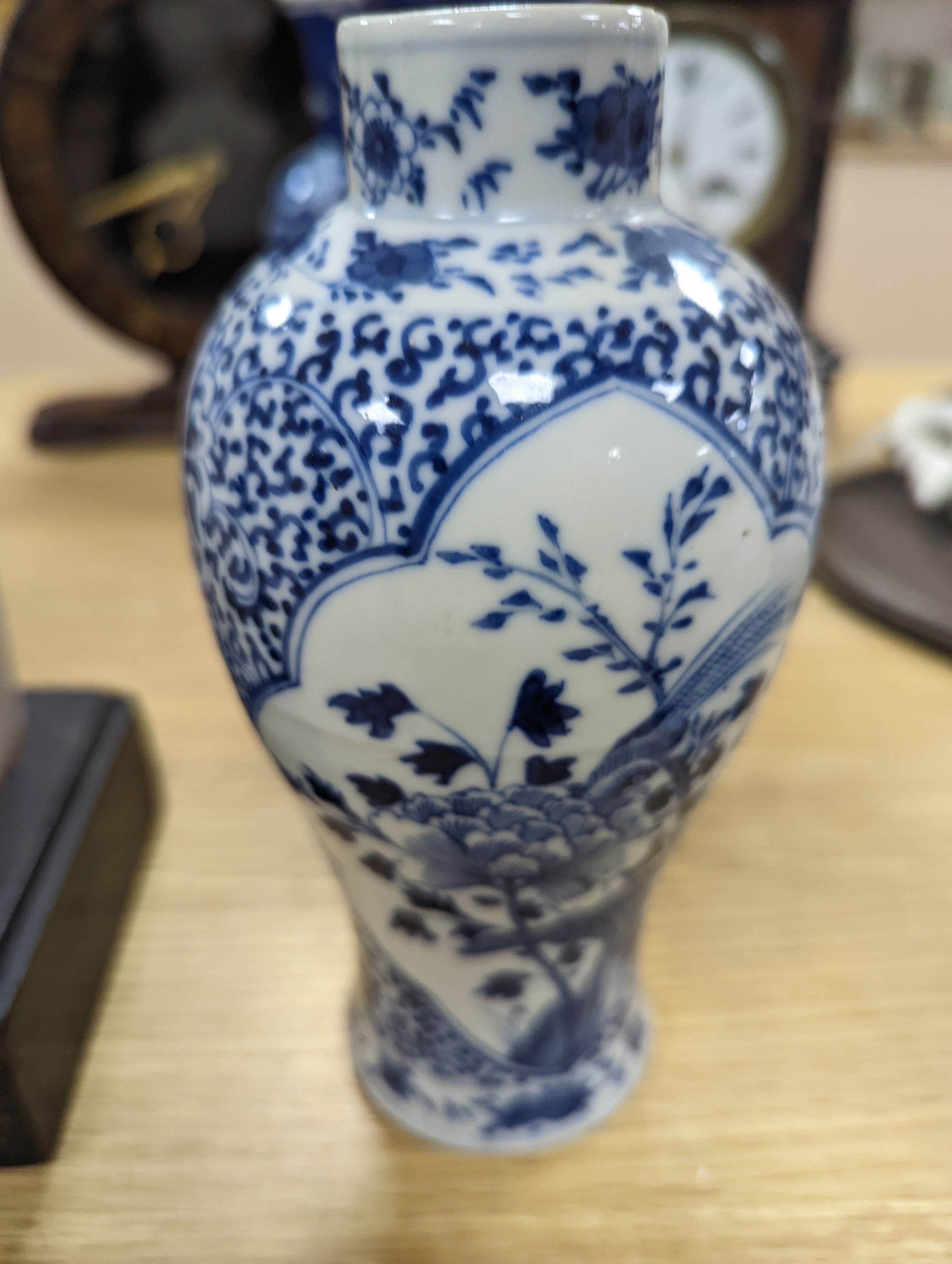 Three Chinese blue and white vases, late 19th/early 20th century, the tallest 19.5 cm